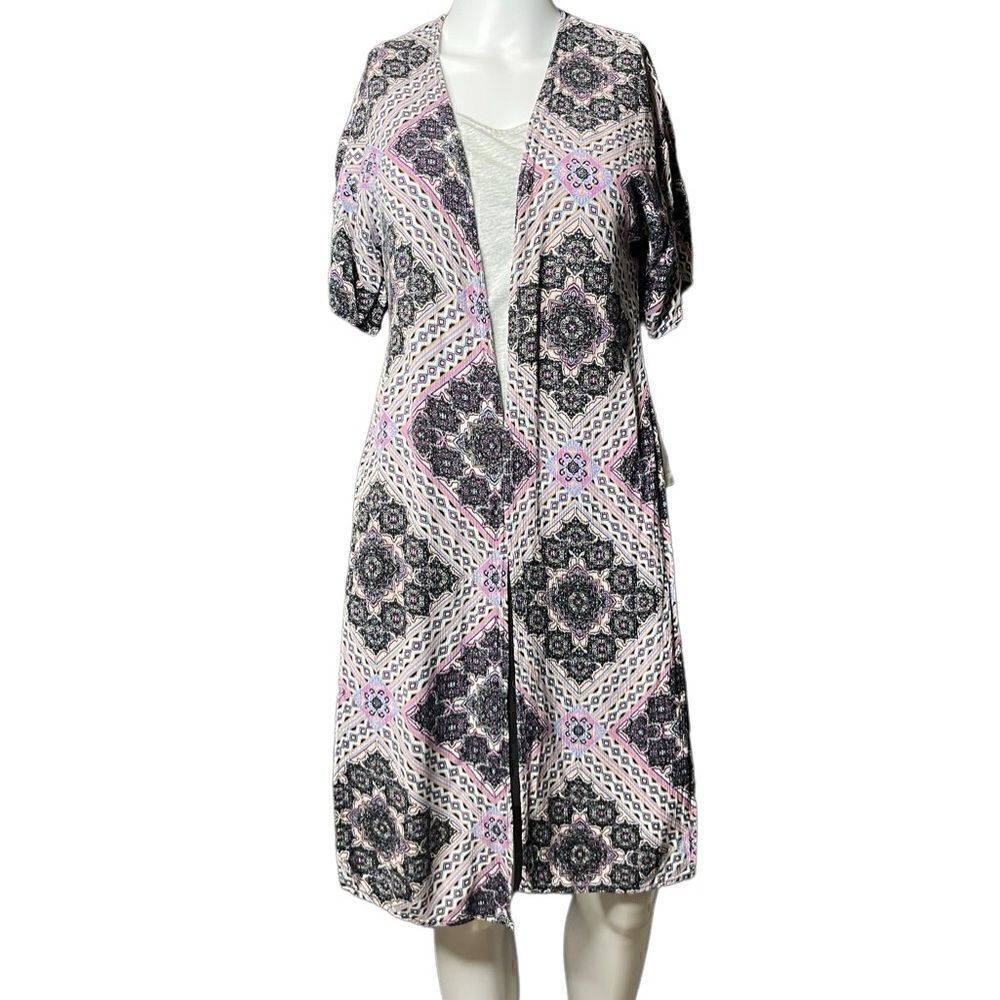 Charlotte Russe Bohemian Open Front Kimono Purple XS